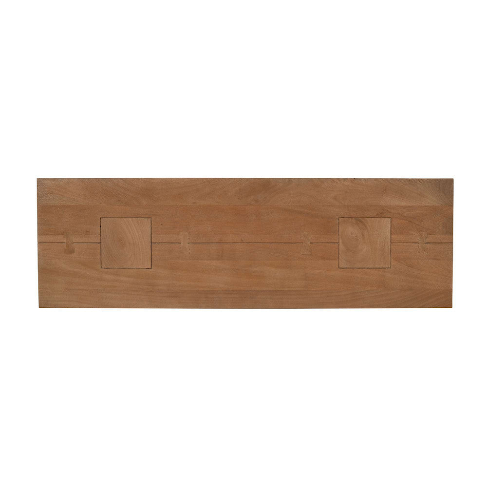 Jofran - Sequoia Modern Rustic 58in Solid Wood Double Pedestal Console Sofa Table with Butterfly Joint Inlay in Rustic Brown - 2350-4TBKT view 10
