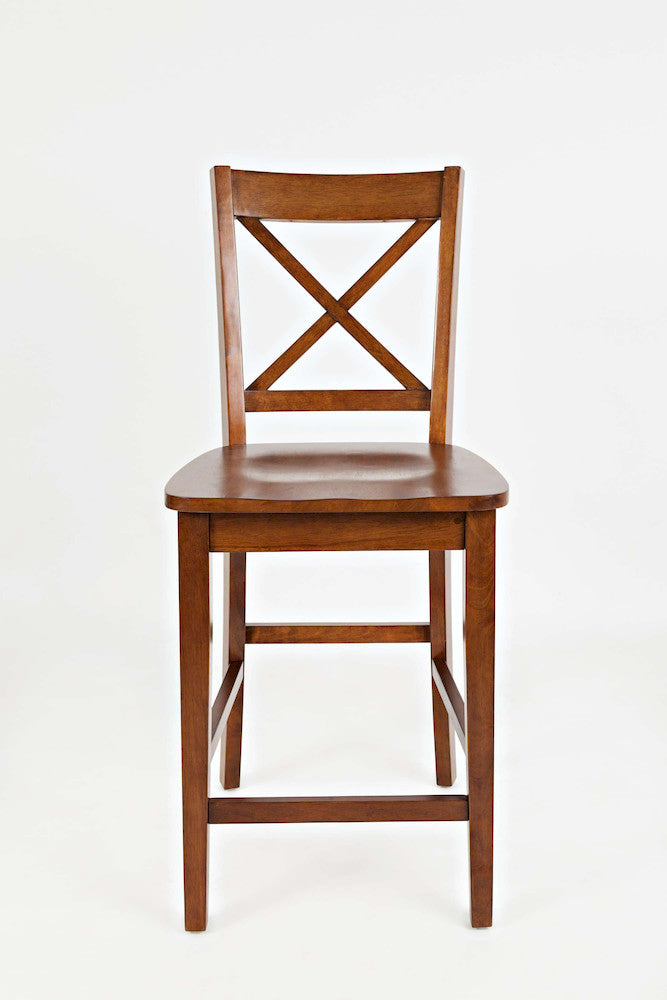 Jofran - Simplicity X in Back Stool in Caramel (Set of 2) - 452-BS806KD view 1