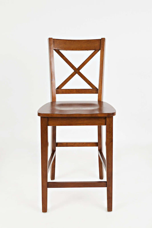 Jofran - Simplicity X in Back Stool in Caramel (Set of 2) - 452-BS806KD view 1