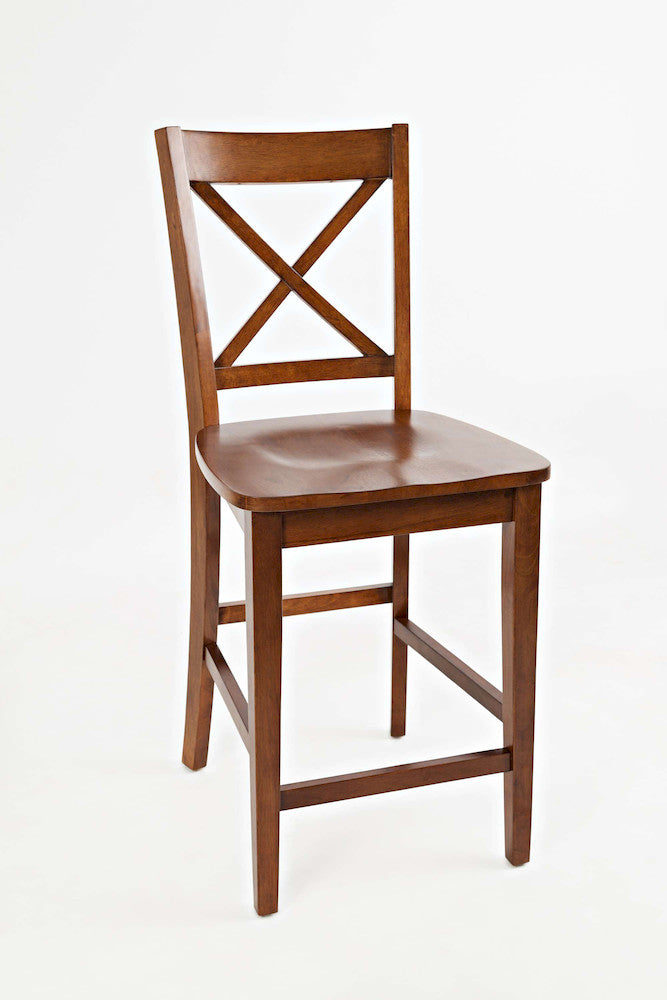 Jofran - Simplicity X in Back Stool in Caramel (Set of 2) - 452-BS806KD view 2
