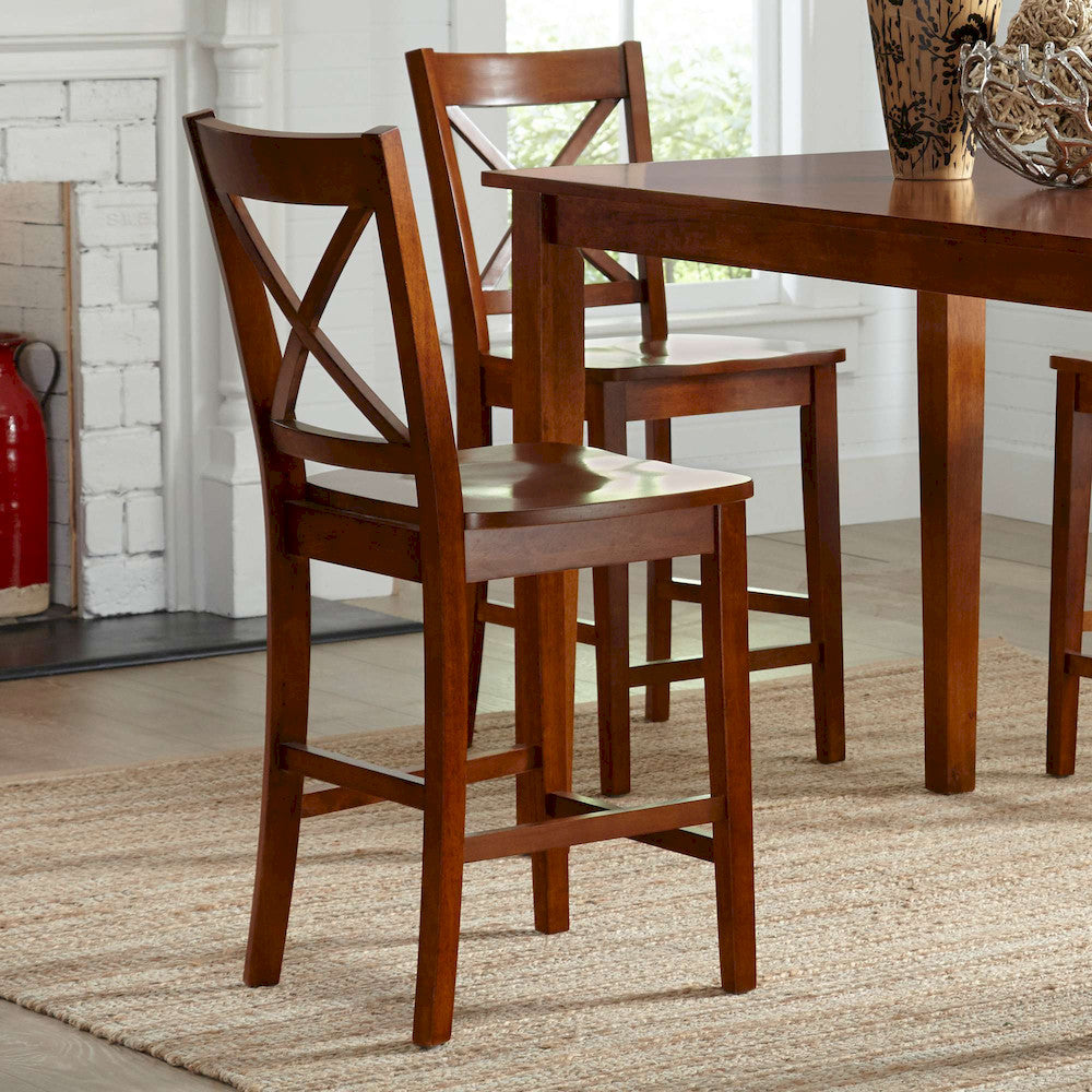 Jofran - Simplicity X in Back Stool in Caramel (Set of 2) - 452-BS806KD view 7