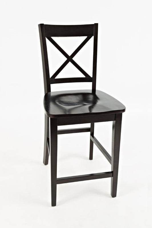 Jofran - Simplicity X in Back Stool in Espresso (Set of 2) - 552-BS806KD veiw 1