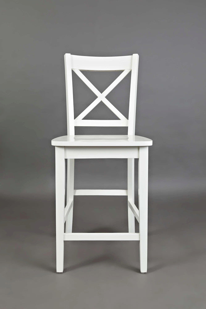 Jofran - Simplicity X in Back Stool in Paperwhite (Set of 2) - 652-BS806KD view 1