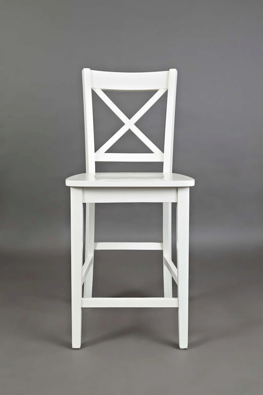 Jofran - Simplicity X in Back Stool in Paperwhite (Set of 2) - 652-BS806KD view 1
