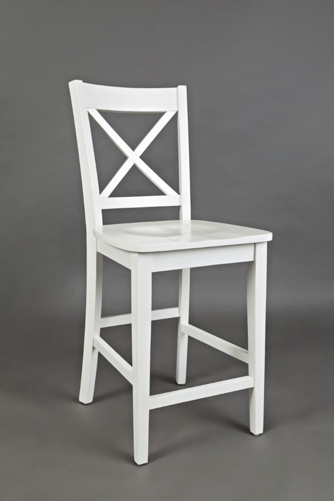 Jofran - Simplicity X in Back Stool in Paperwhite (Set of 2) - 652-BS806KD veiw 1