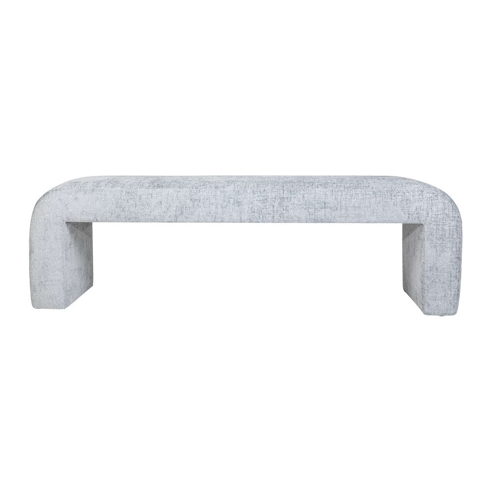 Jofran - Sophia Modern Luxury Curved Upholstered Jacquard Bench - Large, Blue - SOPHIA-BN-LGBLU view 1