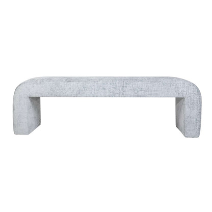 Jofran - Sophia Modern Luxury Curved Upholstered Jacquard Bench - Large, Blue - SOPHIA-BN-LGBLU view 1
