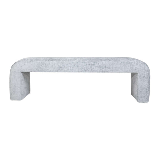 Jofran - Sophia Modern Luxury Curved Upholstered Jacquard Bench - Large, Blue - SOPHIA-BN-LGBLU view 1