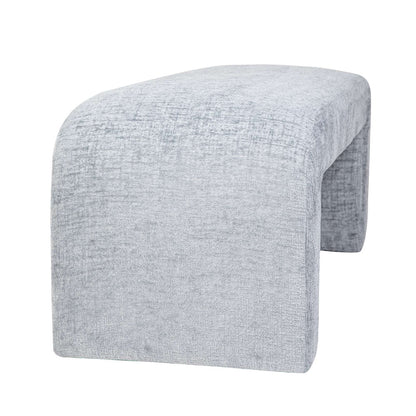 Jofran - Sophia Modern Luxury Curved Upholstered Jacquard Bench - Large, Blue - SOPHIA-BN-LGBLU view 4