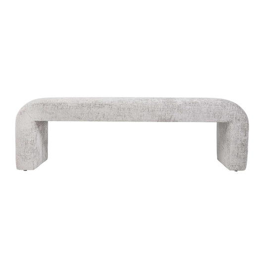 Jofran - Sophia Modern Luxury Curved Upholstered Jacquard Bench - Large, Grey - SOPHIA-BN-LGGRY view 1