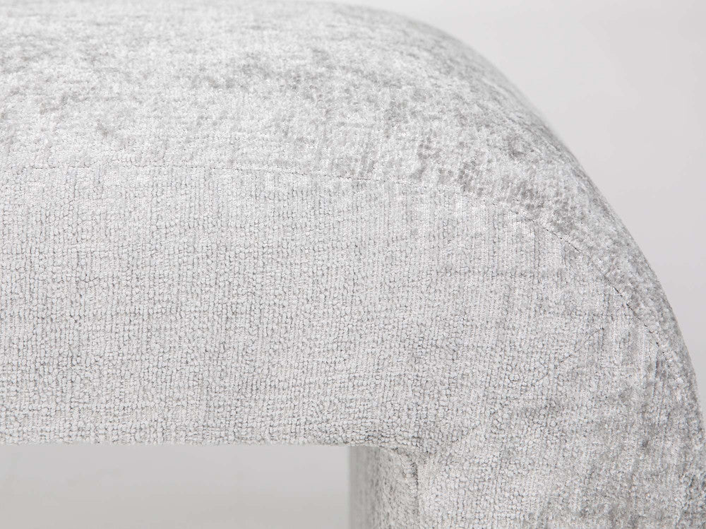 Jofran - Sophia Modern Luxury Curved Upholstered Jacquard Bench - Large, Grey - SOPHIA-BN-LGGRY view 3