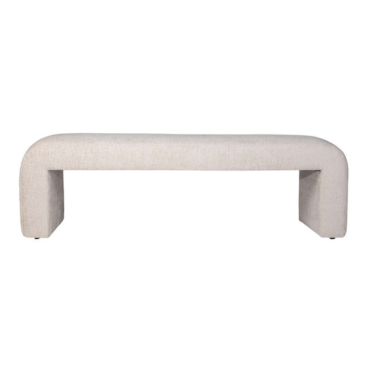 Jofran - Sophia Modern Luxury Curved Upholstered Jacquard Bench - Large, Natural - SOPHIA-BN-LGNAT view 1