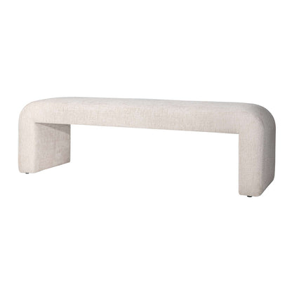 Jofran - Sophia Modern Luxury Curved Upholstered Jacquard Bench - Large, Natural - SOPHIA-BN-LGNAT view 2