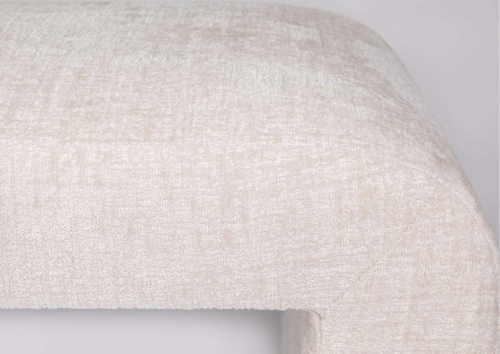 Jofran - Sophia Modern Luxury Curved Upholstered Jacquard Bench - Large, Natural - SOPHIA-BN-LGNAT view 3