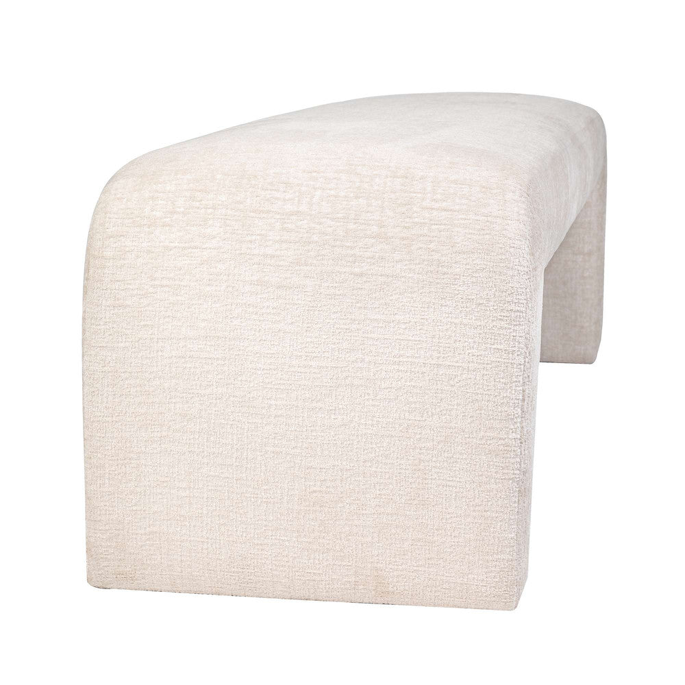 Jofran - Sophia Modern Luxury Curved Upholstered Jacquard Bench - Large, Natural - SOPHIA-BN-LGNAT view 4