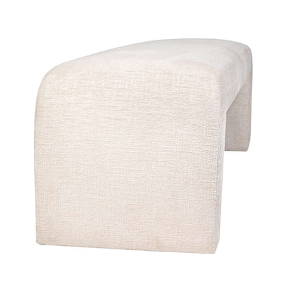 Jofran - Sophia Modern Luxury Curved Upholstered Jacquard Bench - Large, Natural - SOPHIA-BN-LGNAT view 4