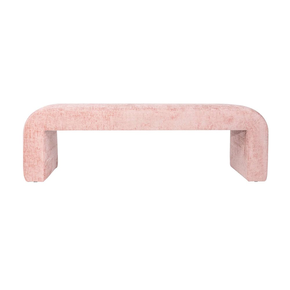 Jofran - Sophia Modern Luxury Curved Upholstered Jacquard Bench - Large, Pink - SOPHIA-BN-LGPNK view 1