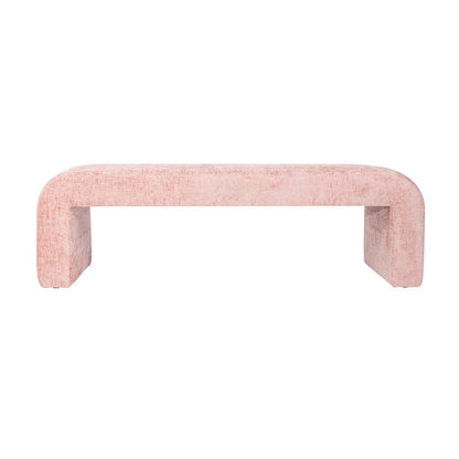 Jofran - Sophia Modern Luxury Curved Upholstered Jacquard Bench - Large, Pink - SOPHIA-BN-LGPNK view 1