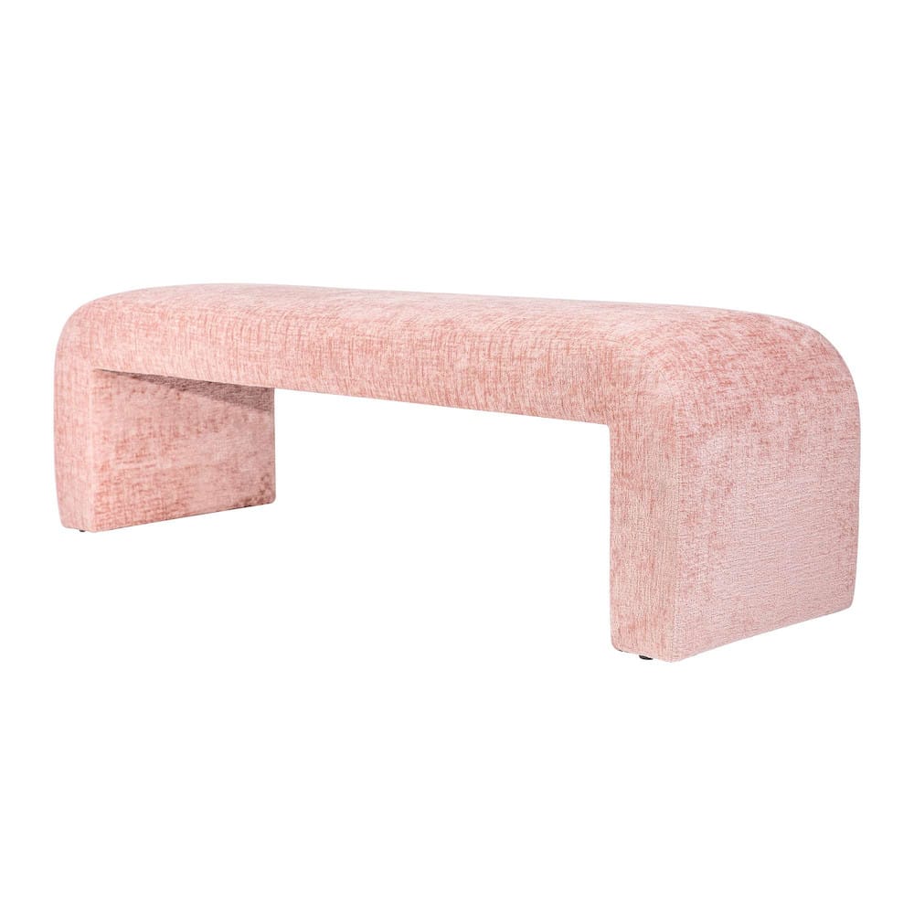 Jofran - Sophia Modern Luxury Curved Upholstered Jacquard Bench - Large, Pink - SOPHIA-BN-LGPNK view 2