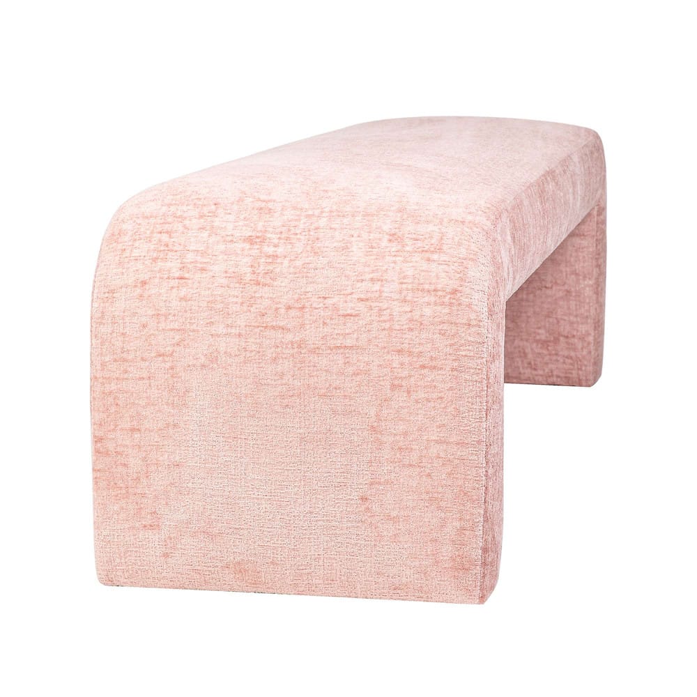 Jofran - Sophia Modern Luxury Curved Upholstered Jacquard Bench - Large, Pink - SOPHIA-BN-LGPNK view 4