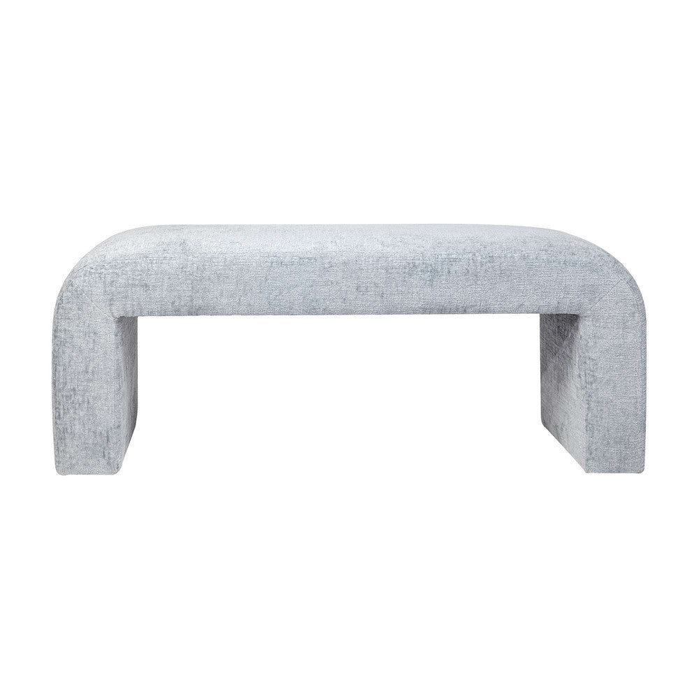 Jofran - Sophia Modern Luxury Curved Upholstered Jacquard Bench - Small, Blue - SOPHIA-BN-SMBLU view 1