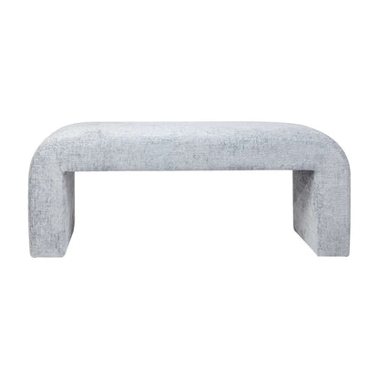 Jofran - Sophia Modern Luxury Curved Upholstered Jacquard Bench - Small, Blue - SOPHIA-BN-SMBLU view 1