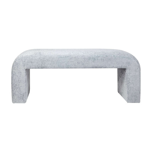 Jofran - Sophia Modern Luxury Curved Upholstered Jacquard Bench - Small, Blue - SOPHIA-BN-SMBLU view 1