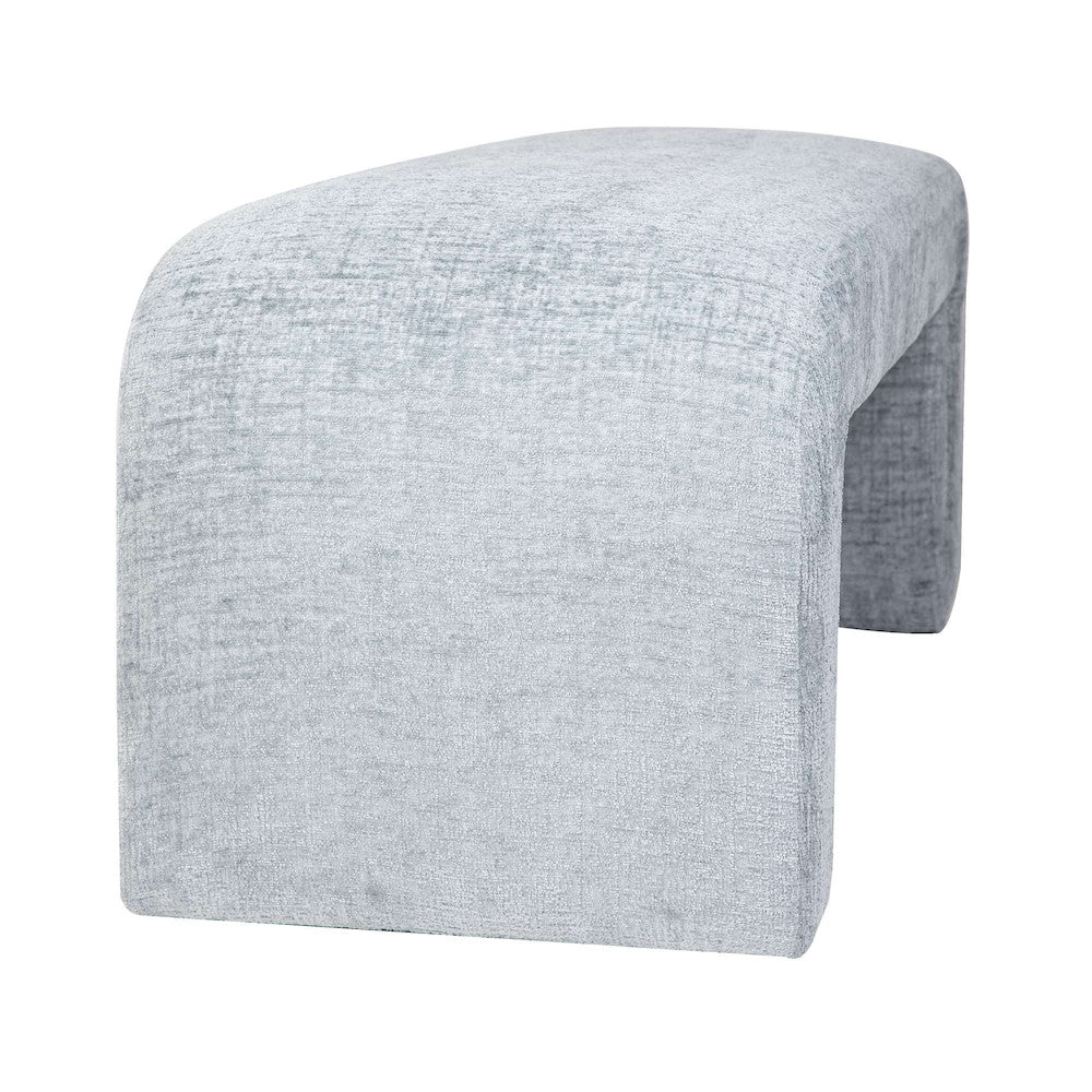 Jofran - Sophia Modern Luxury Curved Upholstered Jacquard Bench - Small, Blue - SOPHIA-BN-SMBLU view 3