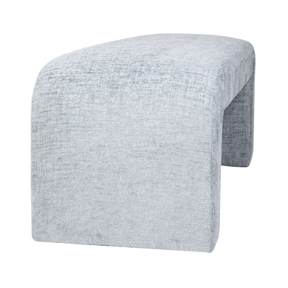 Jofran - Sophia Modern Luxury Curved Upholstered Jacquard Bench - Small, Blue - SOPHIA-BN-SMBLU view 3