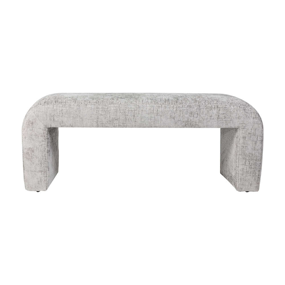 Jofran - Sophia Modern Luxury Curved Upholstered Jacquard Bench - Small, Grey - SOPHIA-BN-SMGRY view 1