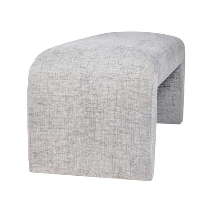 Jofran - Sophia Modern Luxury Curved Upholstered Jacquard Bench - Small, Grey - SOPHIA-BN-SMGRY view 3