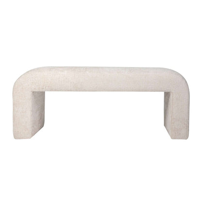Jofran - Sophia Modern Luxury Curved Upholstered Jacquard Bench - Small, Natural - SOPHIA-BN-SMNAT view 1