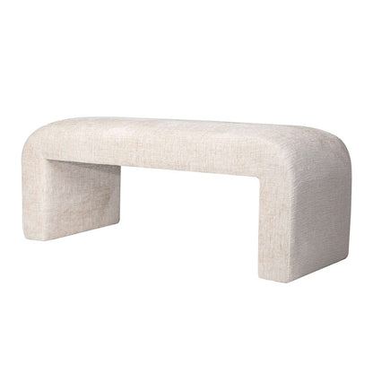 Jofran - Sophia Modern Luxury Curved Upholstered Jacquard Bench - Small, Natural - SOPHIA-BN-SMNAT view 2