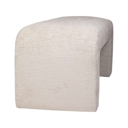 Jofran - Sophia Modern Luxury Curved Upholstered Jacquard Bench - Small, Natural - SOPHIA-BN-SMNAT view 3