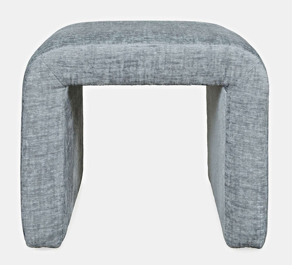 Jofran - Sophia Modern Luxury Curved Upholstered Jacquard Petite Ottoman Bench (Set of 2) Blue - SOPHIA-BN-PTBLU view 1