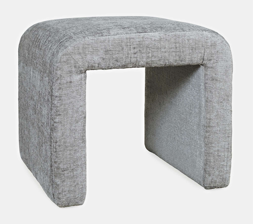 Jofran - Sophia Modern Luxury Curved Upholstered Jacquard Petite Ottoman Bench (Set of 2) Grey - SOPHIA-BN-PTGRY view 2