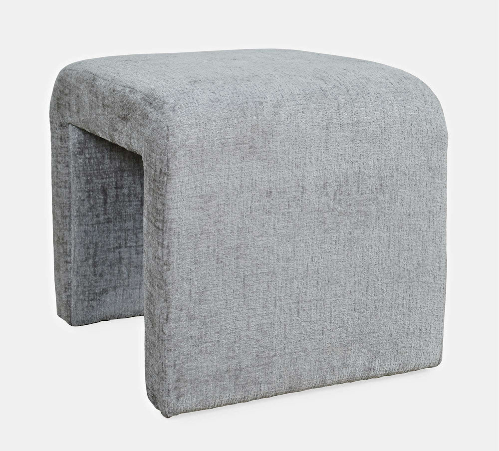 Jofran - Sophia Modern Luxury Curved Upholstered Jacquard Petite Ottoman Bench (Set of 2) Grey - SOPHIA-BN-PTGRY view 6