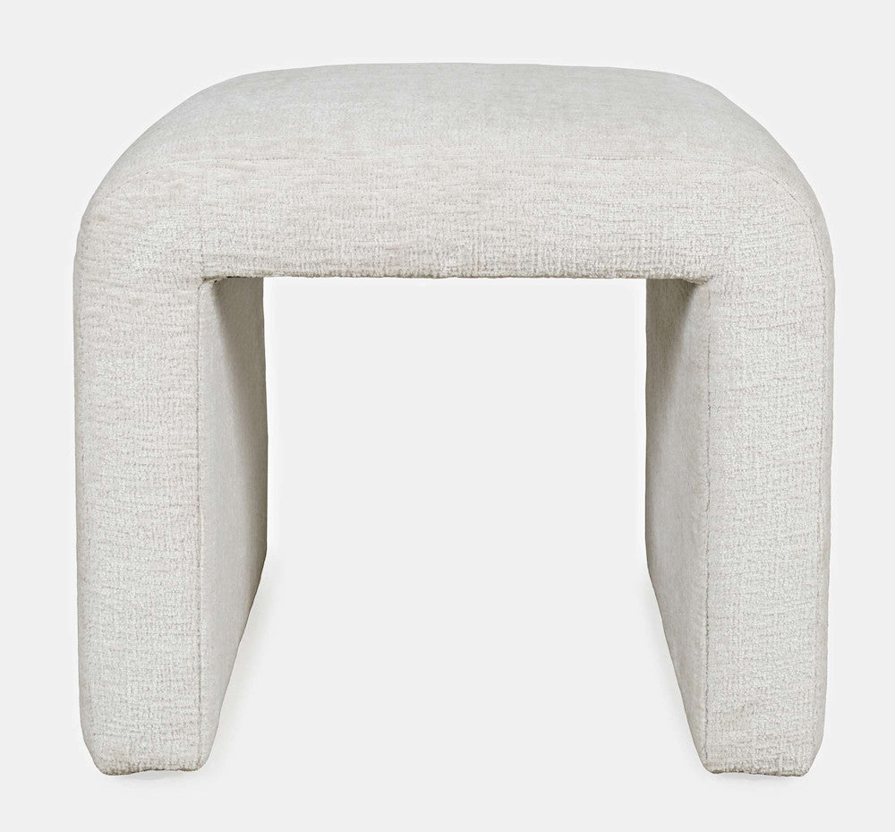 Jofran - Sophia Modern Luxury Curved Upholstered Jacquard Petite Ottoman Bench (Set of 2) Natural - SOPHIA-BN-PTNAT view 1