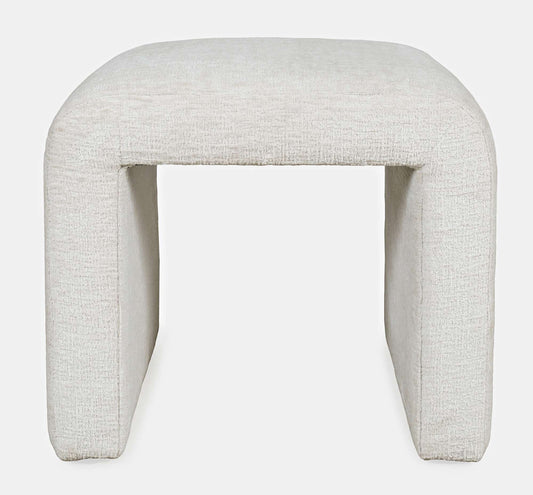 Jofran - Sophia Modern Luxury Curved Upholstered Jacquard Petite Ottoman Bench (Set of 2) Natural - SOPHIA-BN-PTNAT view 1