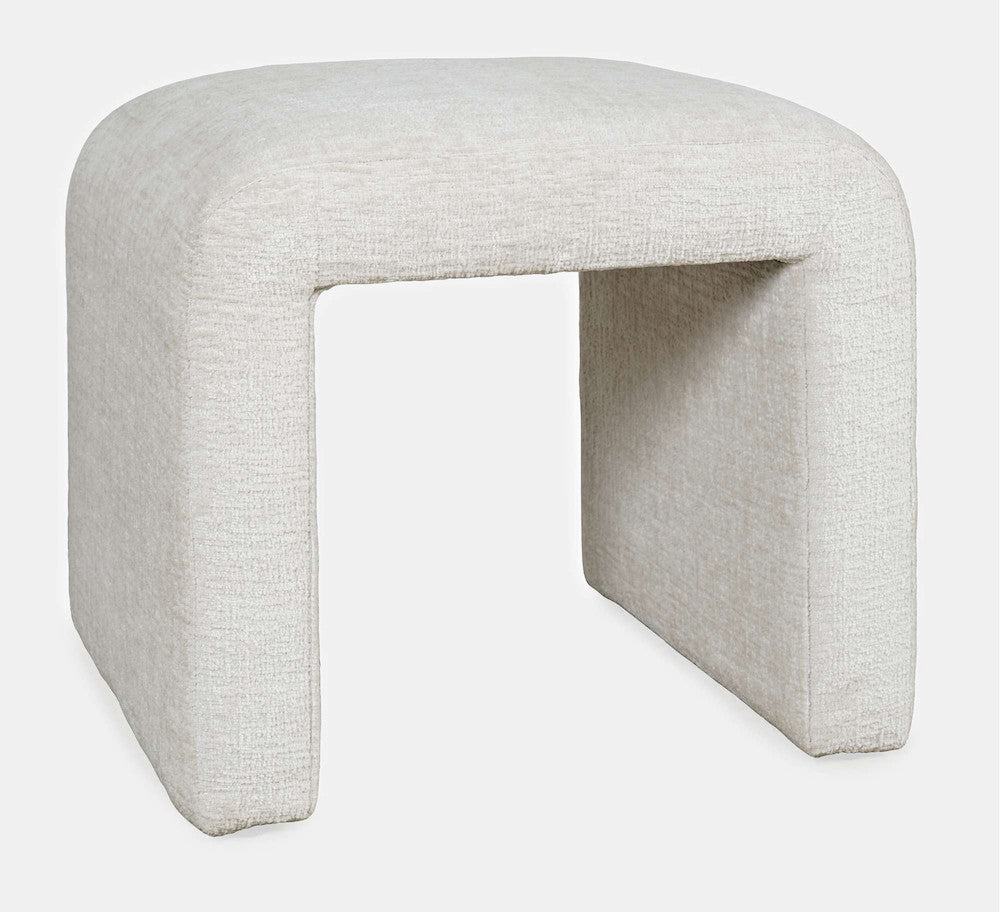 Jofran - Sophia Modern Luxury Curved Upholstered Jacquard Petite Ottoman Bench (Set of 2) Natural - SOPHIA-BN-PTNAT view 2