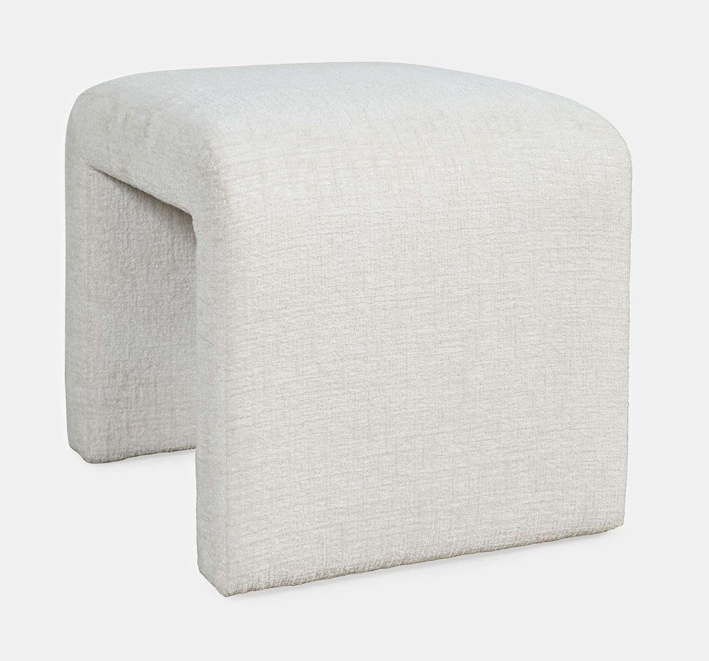 Jofran - Sophia Modern Luxury Curved Upholstered Jacquard Petite Ottoman Bench (Set of 2) Natural - SOPHIA-BN-PTNAT view 7