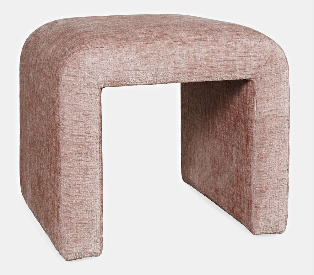 Jofran - Sophia Modern Luxury Curved Upholstered Jacquard Petite Ottoman Bench (Set of 2) Pink - SOPHIA-BN-PTPNK view 2