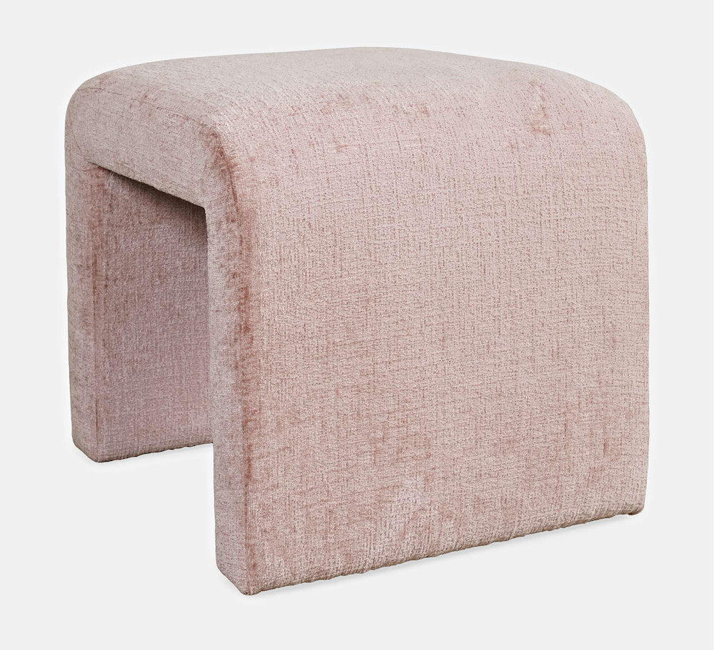 Jofran - Sophia Modern Luxury Curved Upholstered Jacquard Petite Ottoman Bench (Set of 2) Pink - SOPHIA-BN-PTPNK view 6