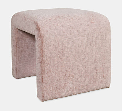 Jofran - Sophia Modern Luxury Curved Upholstered Jacquard Petite Ottoman Bench (Set of 2) Pink - SOPHIA-BN-PTPNK view 6