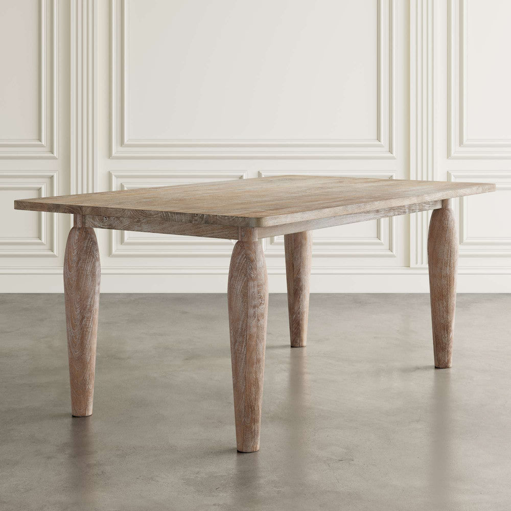 Jofran - Spader 70in Rustic Global Solid Wood Dining Table, Washed Sand - 2271-SPADERWS view 8