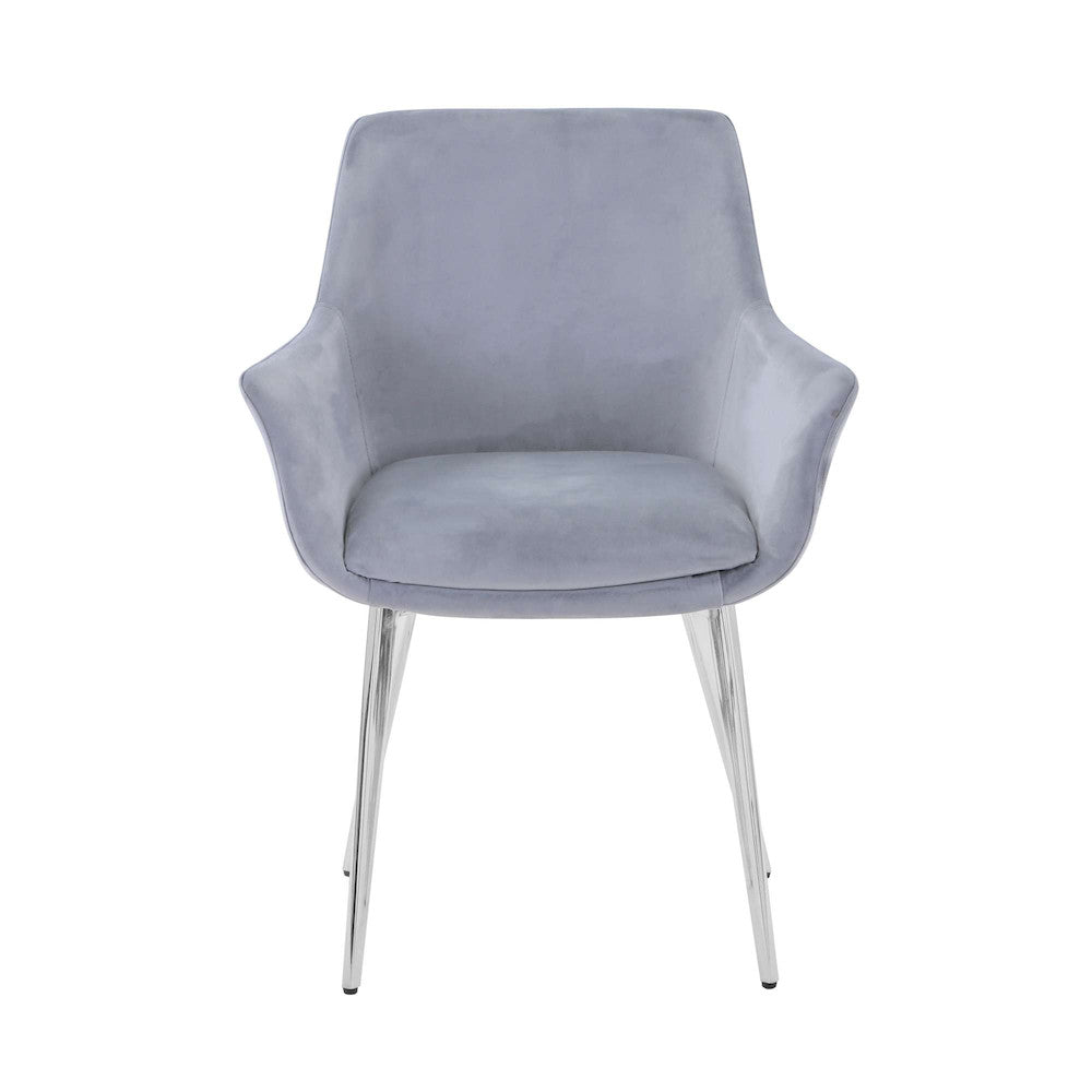 Jofran - Stella Contemporary Modern Upholstered Platinum Dining Chair with Chrome Legs (Set of 2) Platinum - 2271-STELLACHPLT view 1