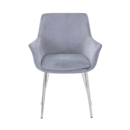 Jofran - Stella Contemporary Modern Upholstered Platinum Dining Chair with Chrome Legs (Set of 2) Platinum - 2271-STELLACHPLT view 1