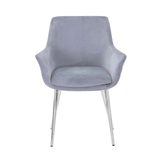 Jofran - Stella Contemporary Modern Upholstered Platinum Dining Chair with Chrome Legs (Set of 2) Platinum - 2271-STELLACHPLT view 1