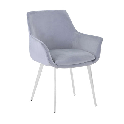 Jofran - Stella Contemporary Modern Upholstered Platinum Dining Chair with Chrome Legs (Set of 2) Platinum - 2271-STELLACHPLT view 2