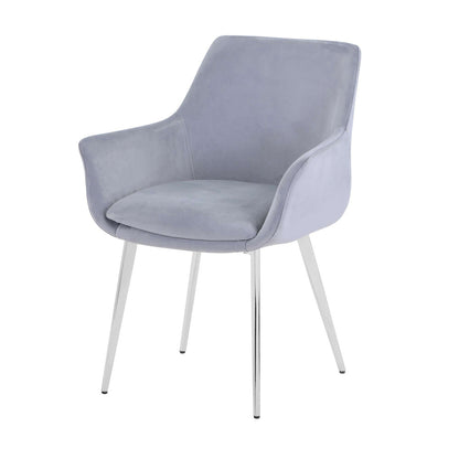Jofran - Stella Contemporary Modern Upholstered Platinum Dining Chair with Chrome Legs (Set of 2) Platinum - 2271-STELLACHPLT view 3